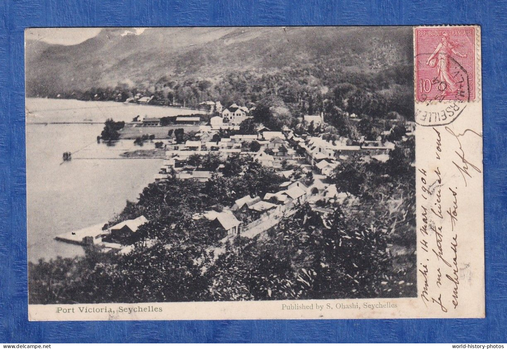 CPA - PORT VICTORIA - Seychelles - écrité De Mahé En 1904 - Cachet De Paquebot ? Marseille à La Réunion - S. Ohashi - Seychellen