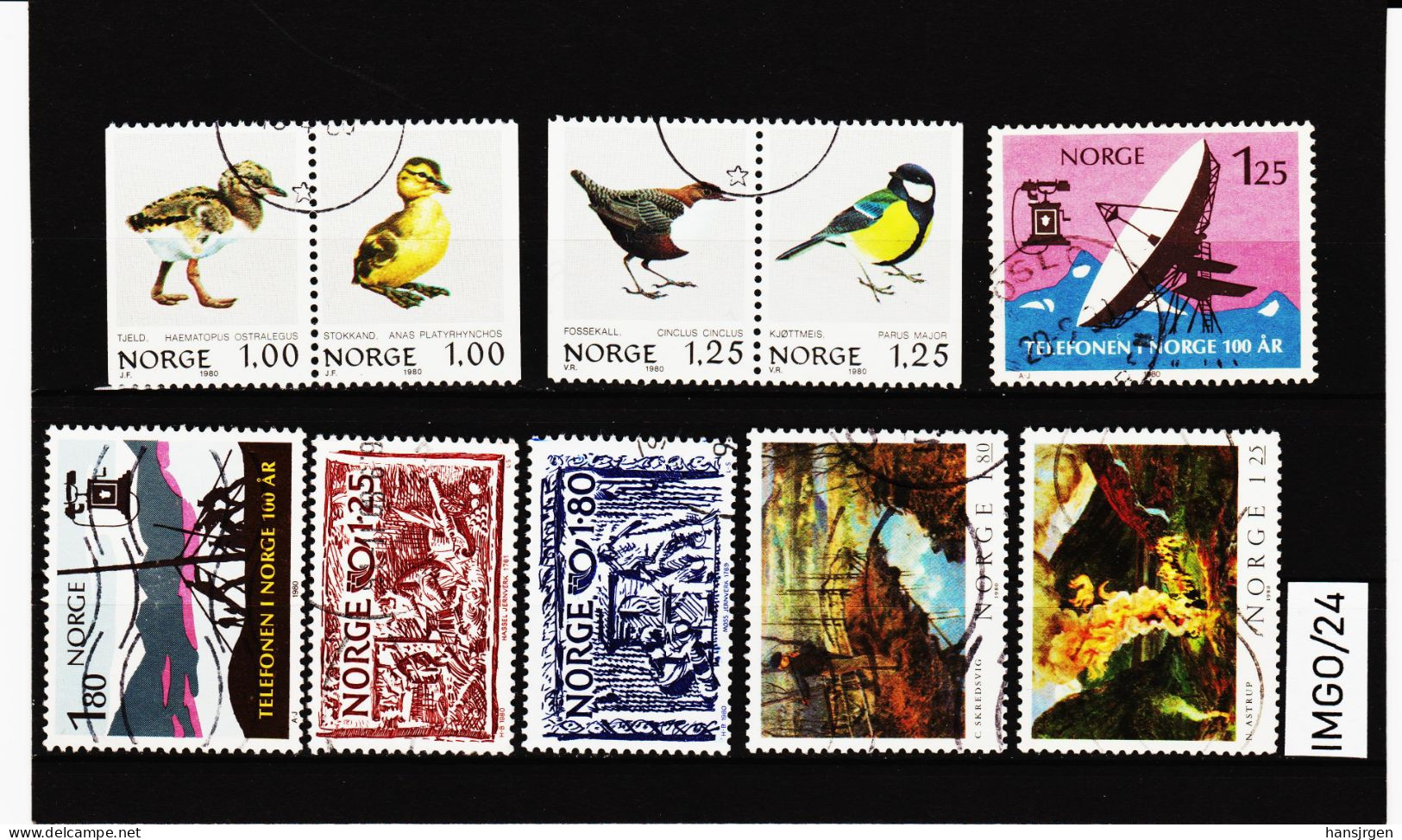 IMGO/24 N O R W E G E N Gestempeltes LOT Aus 1980 Z Ä H N U N G SIEHE ABBILDUNG - Used Stamps