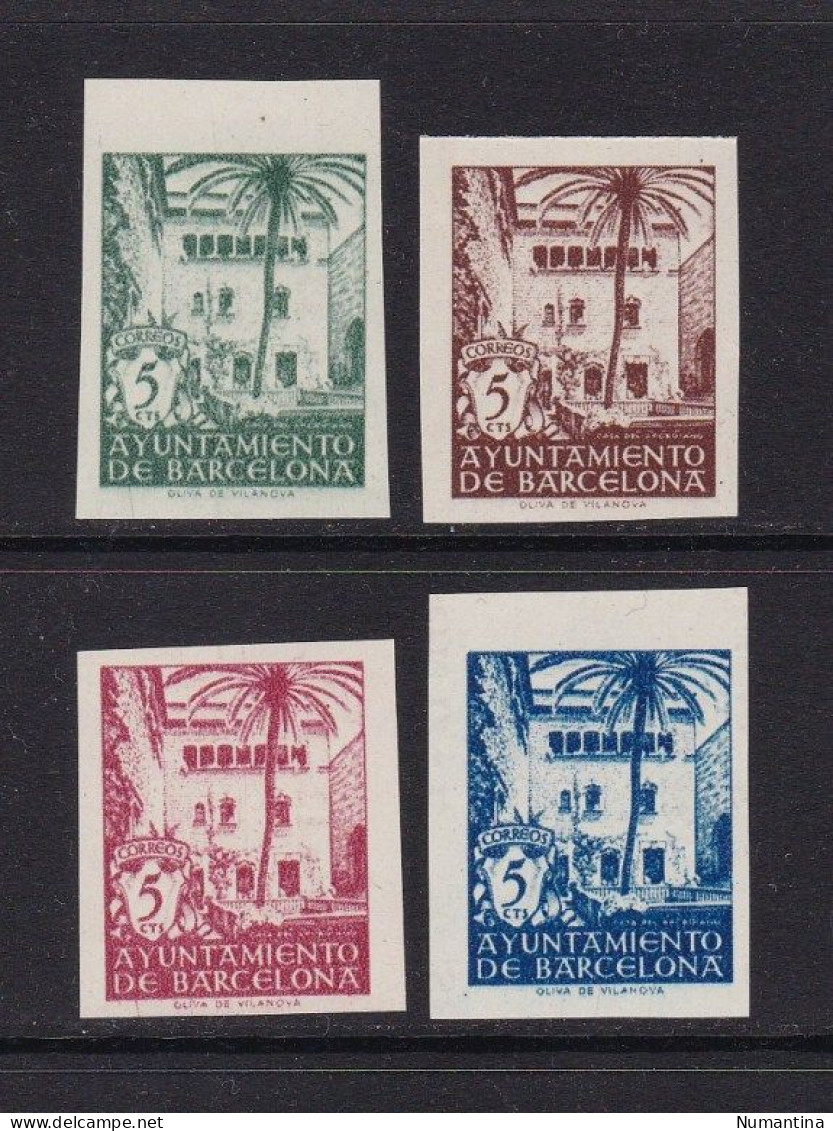 1945 - España - Barcelona - Edifil 65s/68s - Casa Del Arcediano - MNG - Valor Catalogo 56 € - Barcelona