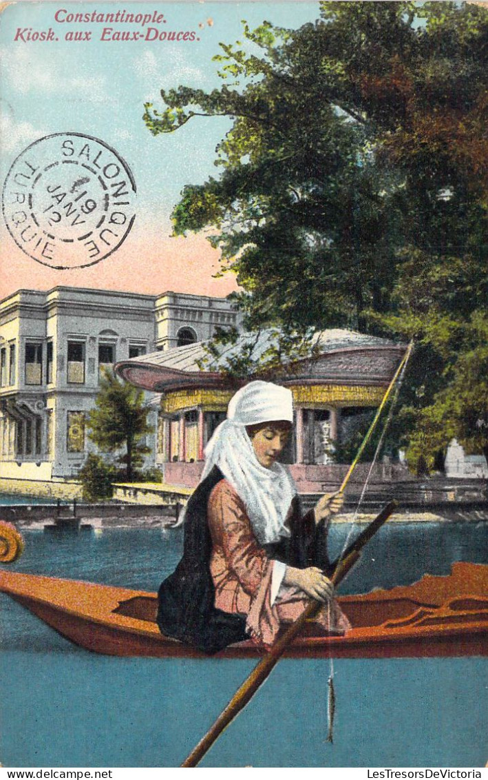 Turquie - Contantinople - Kiosk - Aux Eaux Douces - Colorisé - Barques - Animé - Carte Postale Ancienne - Turkey