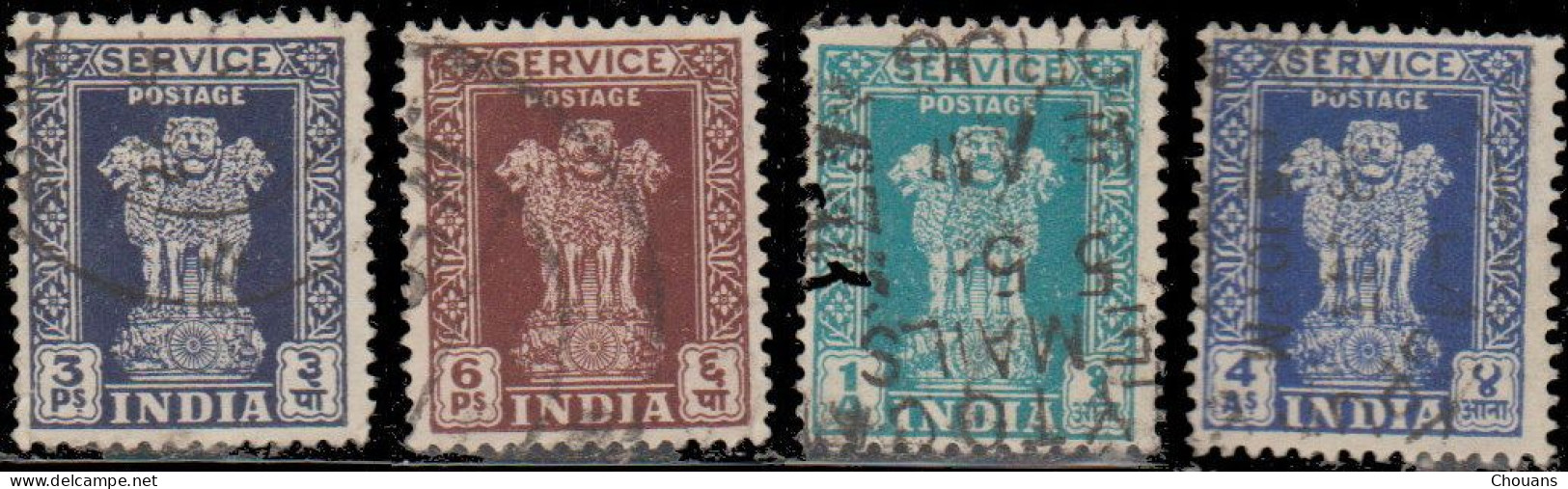 Inde Service 1950/51 - S 1D/7A -  Colonne D'Asoka (4 V.) - Official Stamps