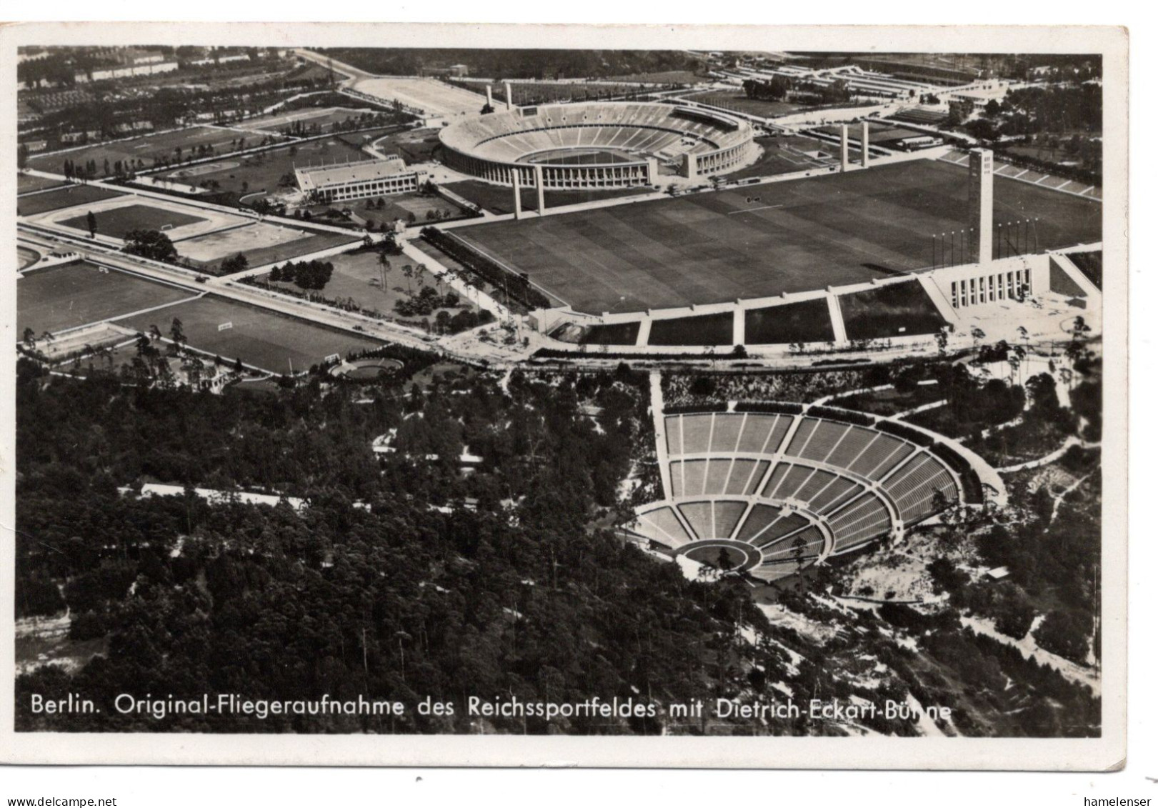 61122 - Deutsches Reich - 1936 - Ans.-Kte. "Reichssportfeld", Ungebraucht - Olympic Games