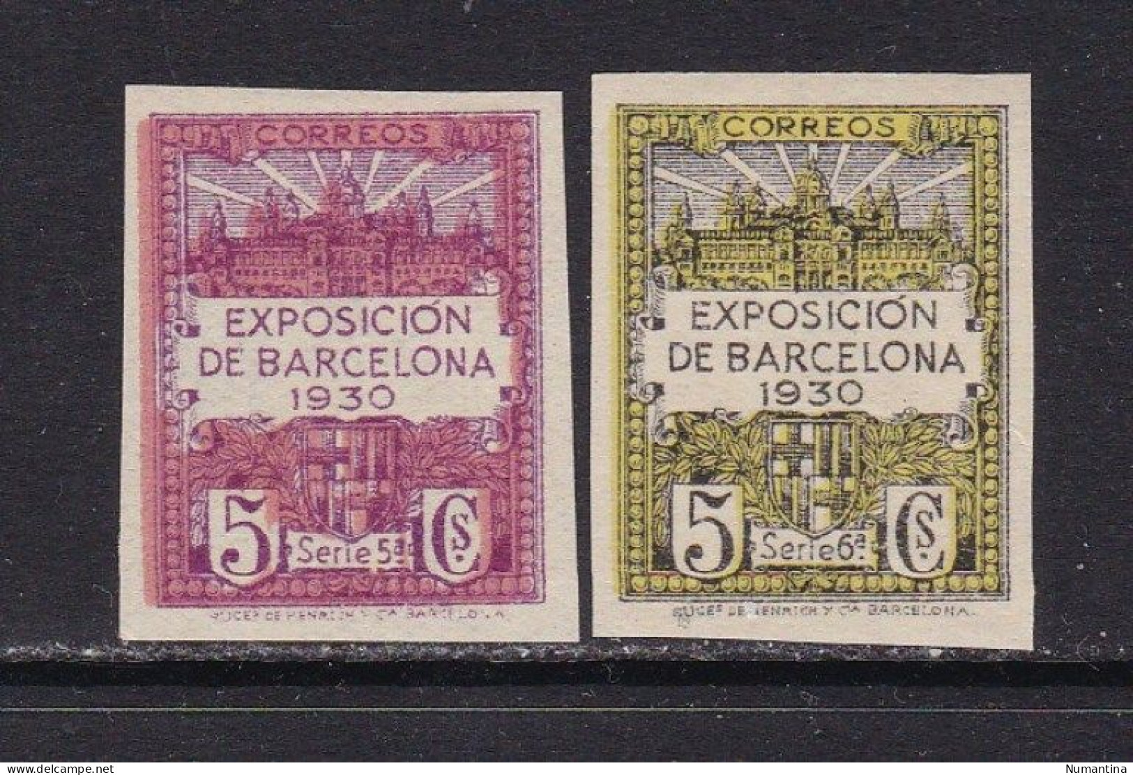 1929 - España - Barcelona - Edifil 4s/5s - Sin Dentar - Exposicion De Barcelona 1930 - MNG - Barcelona