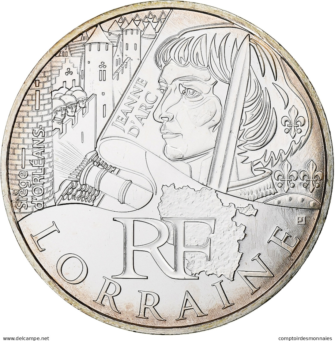 France, 10 Euro, Euros Des Régions, 2012, Paris, Lorraine, SPL, Argent - France