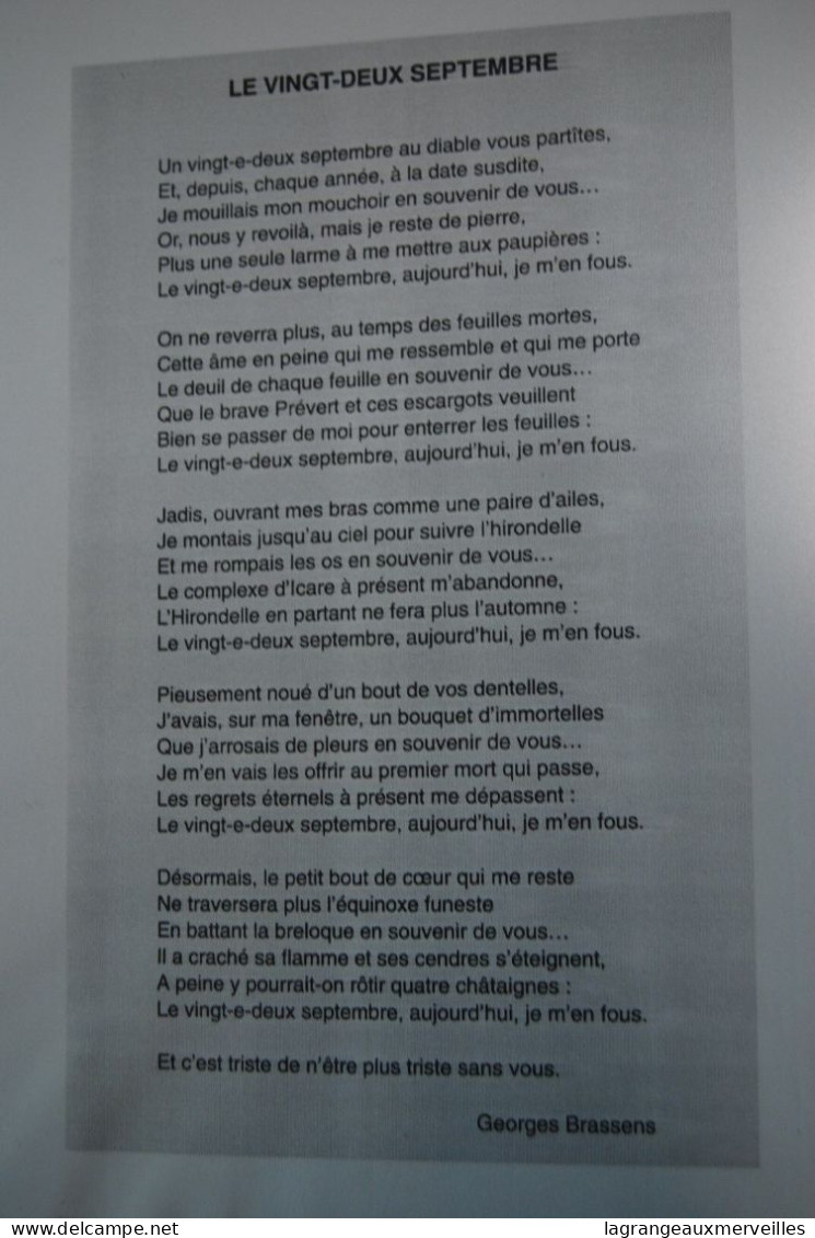 C158 Paroles Sous Cadre - Georges Brassens - Manifesti & Poster