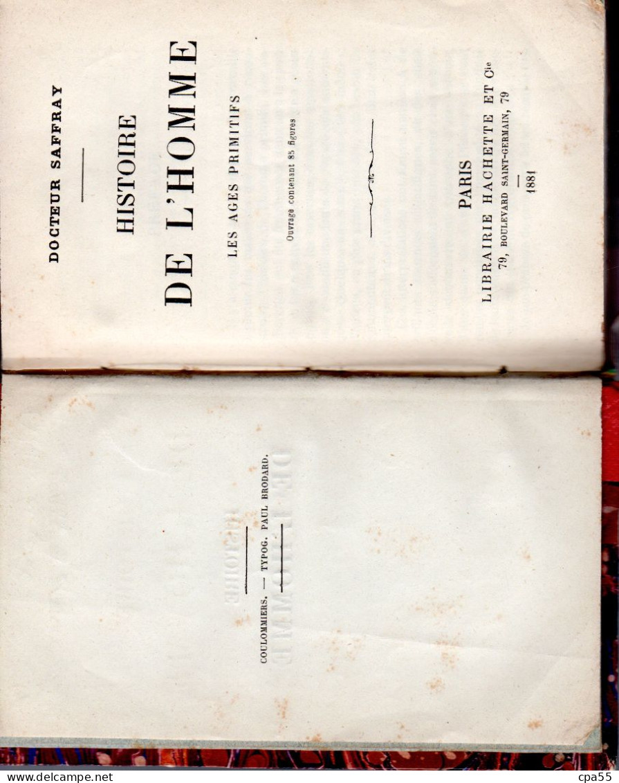 Dr SAFFRAY  -  Histoire De L'Homme/Histoire De La Terre  -  1880/1881 - Sciences