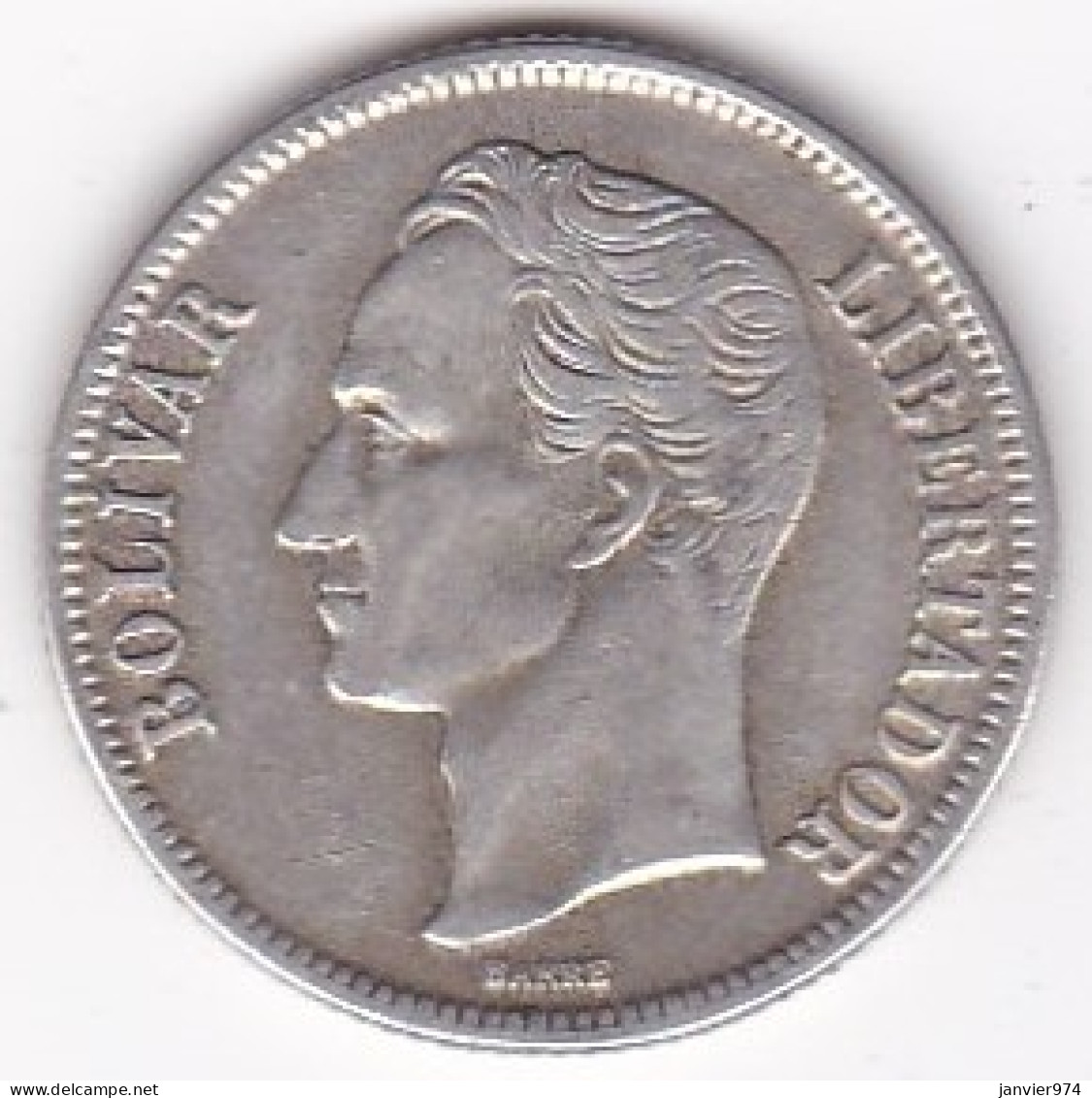 Venezuela 1 Bolivar 1954 , En Argent, Y# 37 - Venezuela