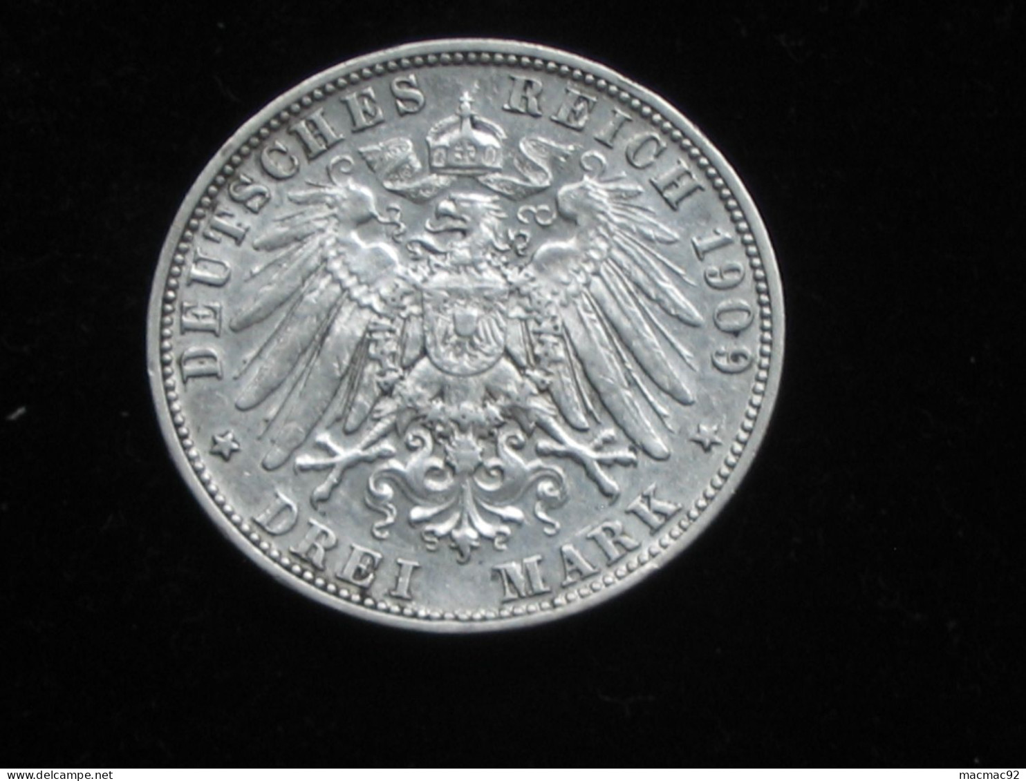 ALLEMAGNE - 3 Drei Mark 1909 D - OTTO KOENIG VON BAYEN   **** EN ACHAT IMMEDIAT **** - 2, 3 & 5 Mark Argent