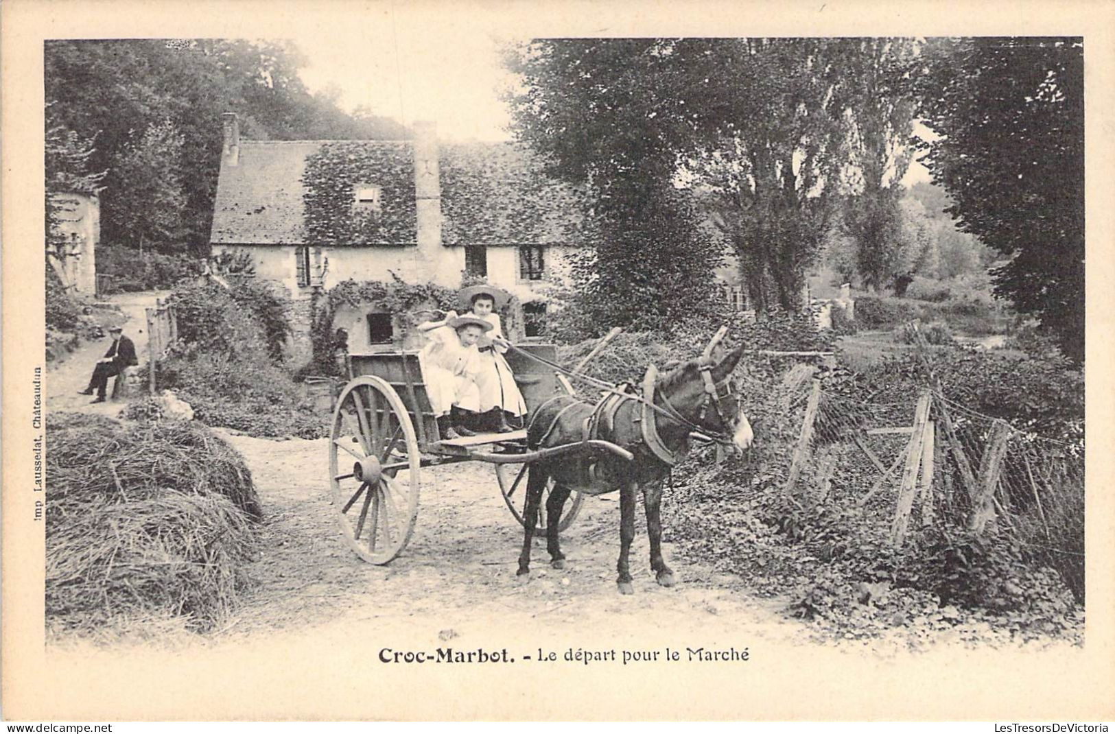 France - Croc Marbot - Le Départ Pour Le Marché - Attelage âne - Animé -  Carte Postale Ancienne - Other & Unclassified