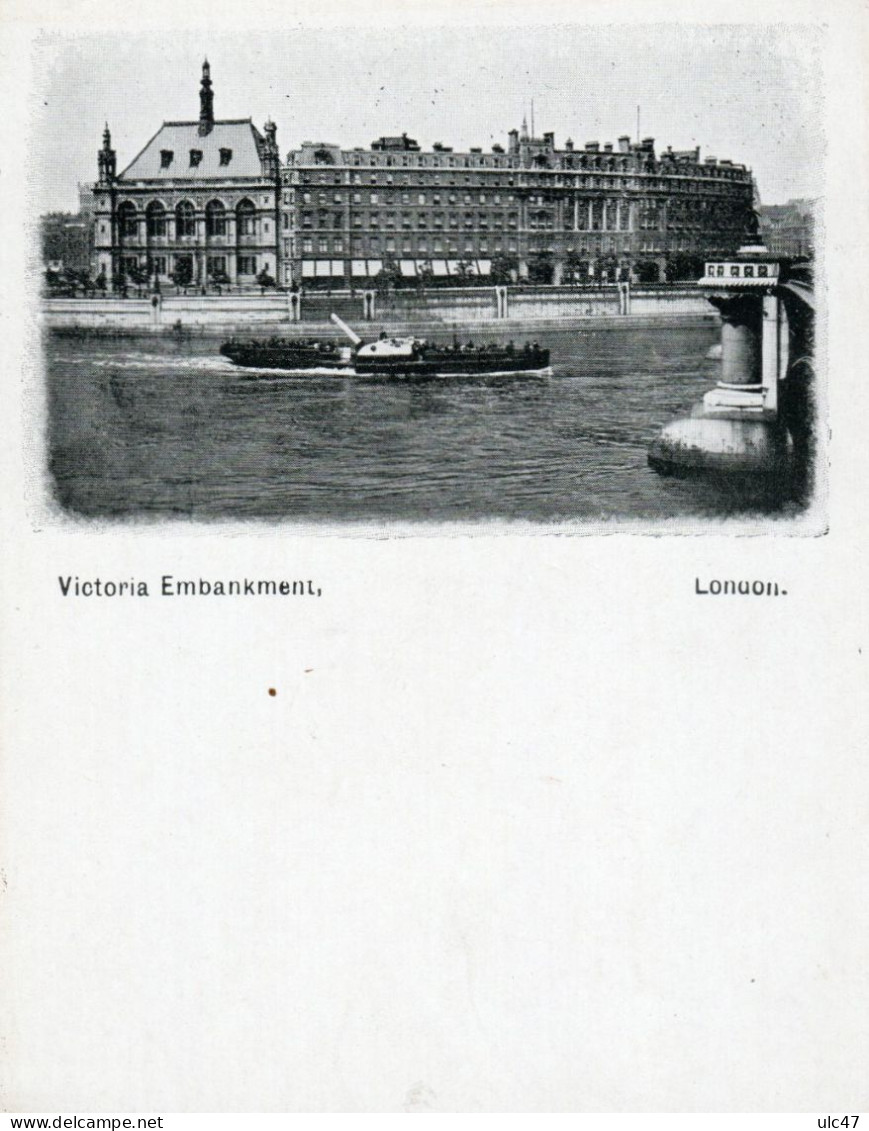 - Victoria Embankment, LONDON. - Scan Verso - - River Thames