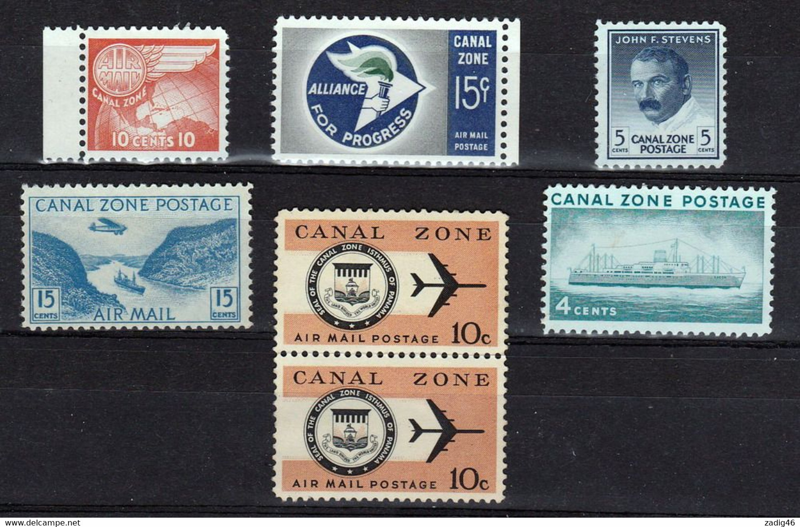 ETATS UNIS - CANAL ZONE - LOT DE 7 TIMBRES NEUFS** SANS CHARNIERES - Zona Del Canale / Canal Zone