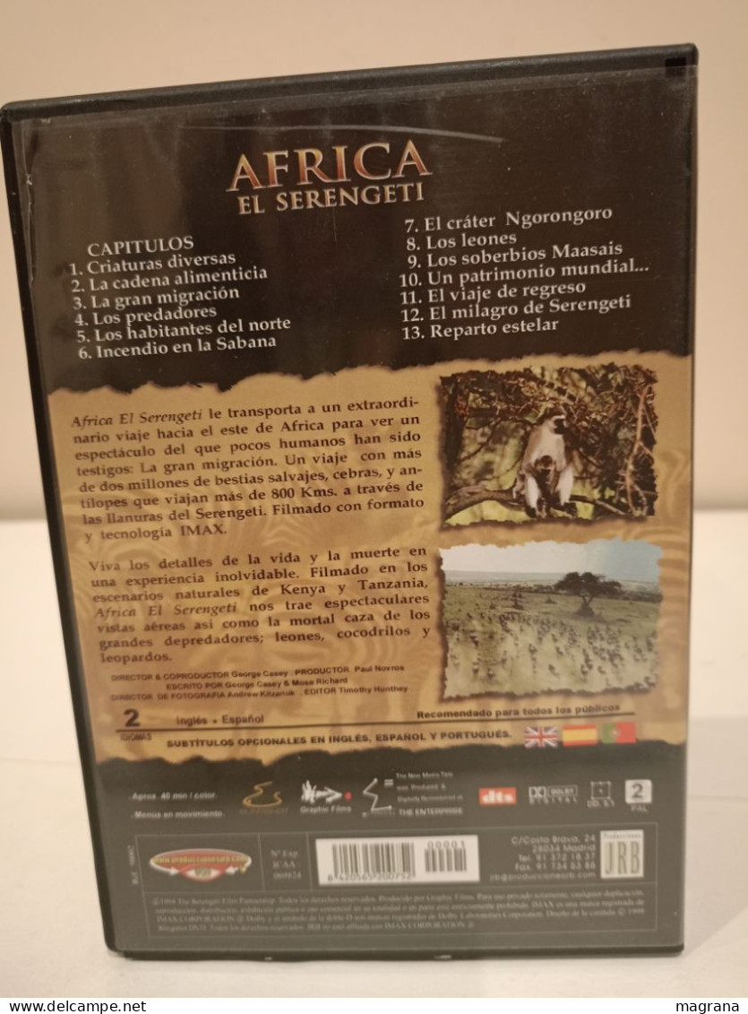 Película Dvd. Africa. El Serengeti. Originalmente Estrenado En Cines IMAX. 1999. - Documentaires