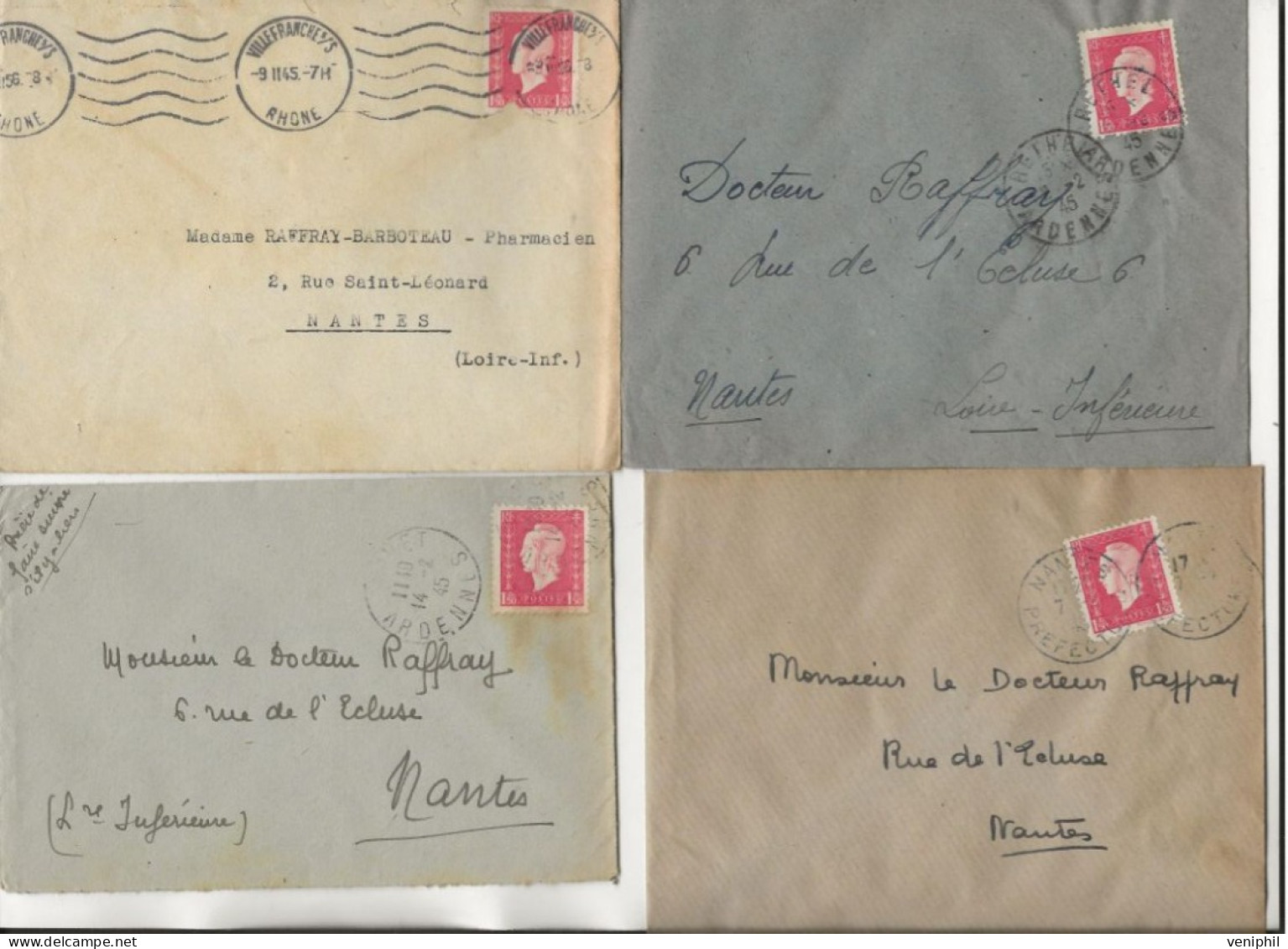 LOT DE 24 LETTRES AFFRANCHIES  TYPE MERCURE N° 682- 685-687-688--684 - LETTRES PUB + CACHETS DIVERS -1945 -COTE + De 90€ - Mechanical Postmarks (Other)