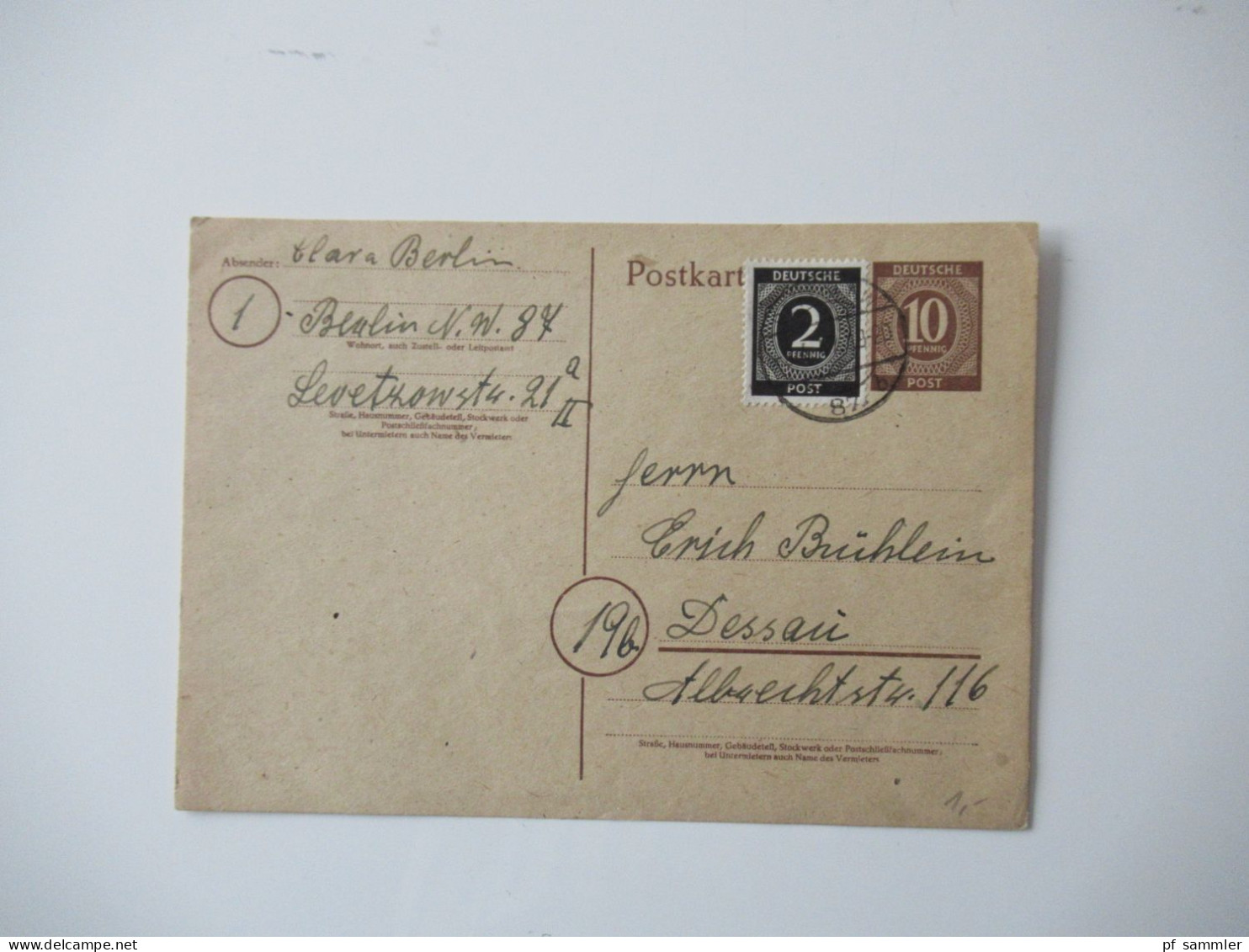 Alliierte Besetzung 1947 Und 1948 / Sonderstempel Und Etwas Bedarf Insgesamt 8 Ganzsachen - Postal  Stationery