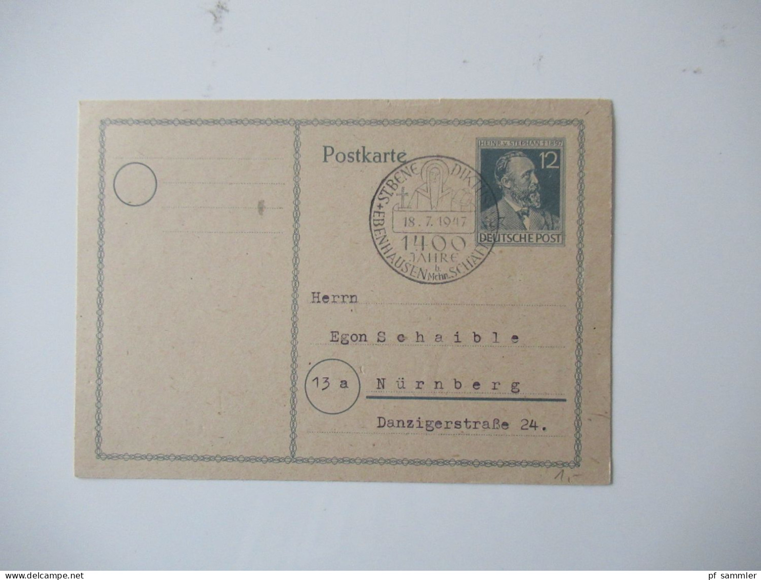 Alliierte Besetzung 1947 und 1948 / Sonderstempel und etwas Bedarf insgesamt 8 Ganzsachen