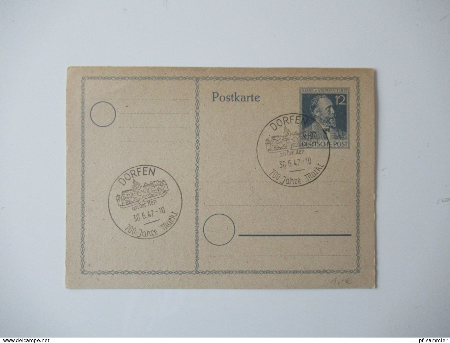 Alliierte Besetzung 1947 und 1948 / Sonderstempel und etwas Bedarf insgesamt 8 Ganzsachen