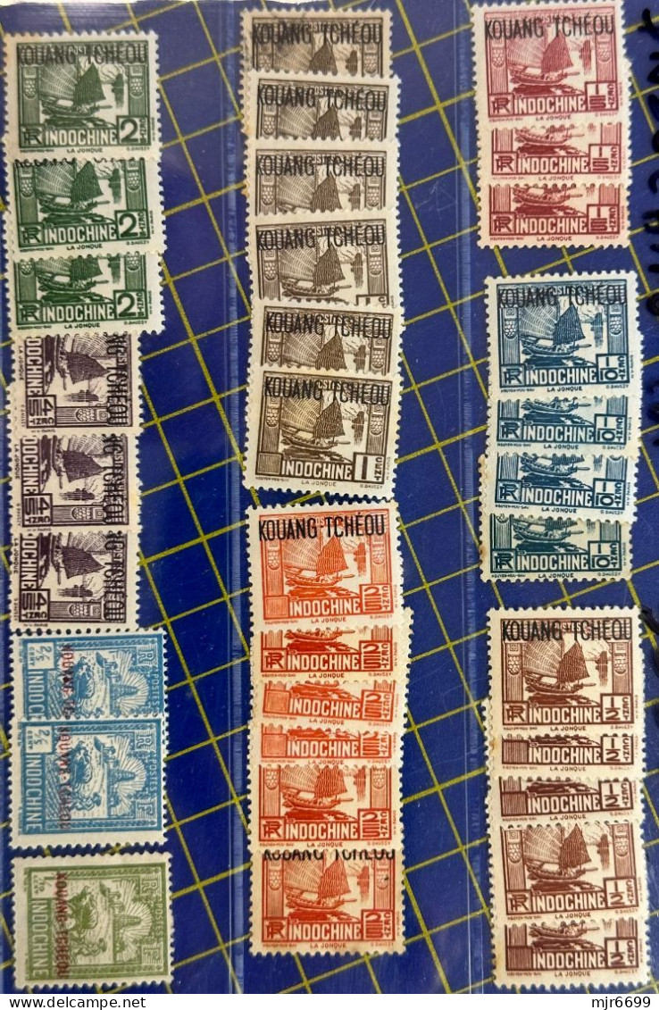 INDOCHINE STAMPS OVERPRINT KUANG TCHEOU LOT IN CLEAR CARD (CLEARANCE) - Nuevos