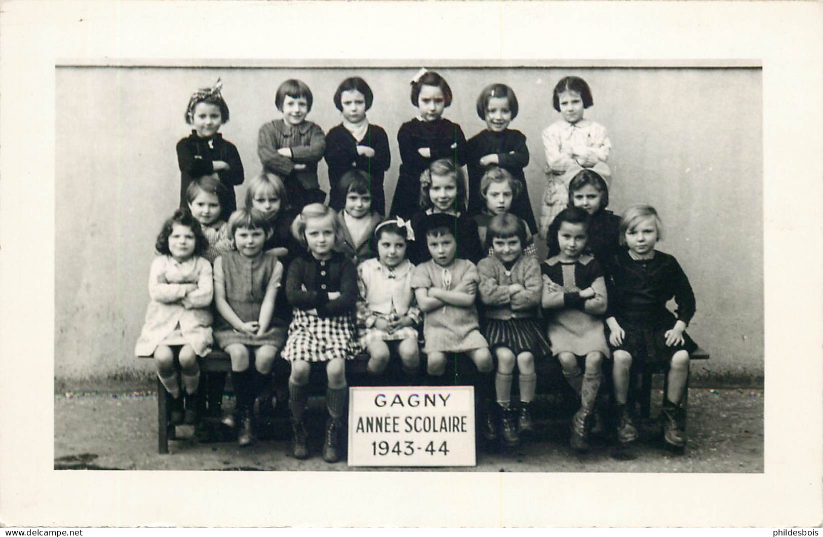 SEINE SAINT DENIS  GAGNY  (carte Photo) Année Scolaire 1943/44 - Gagny