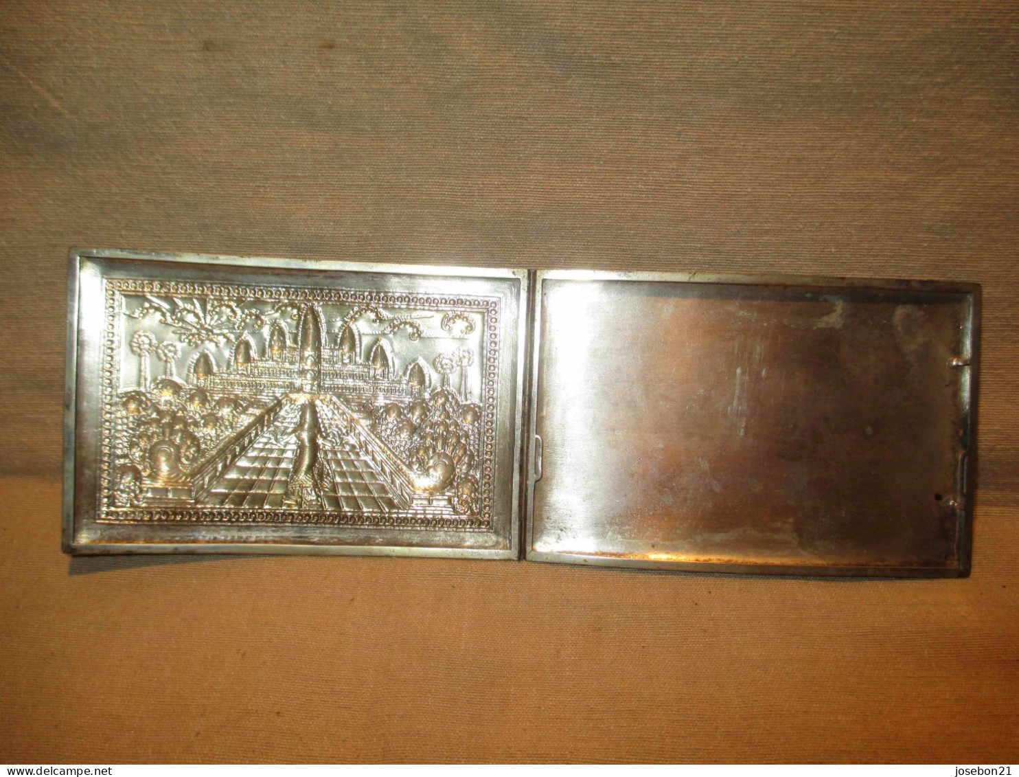 Ancien Porte Carte Métal Argenté Inde XX ème - Silverware