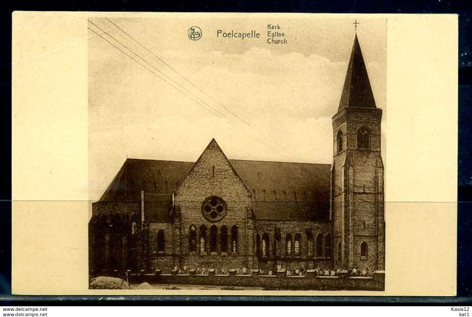 K12432)Cartes Postales: Poelkapelle, Eglise - Langemark-Pölkapelle