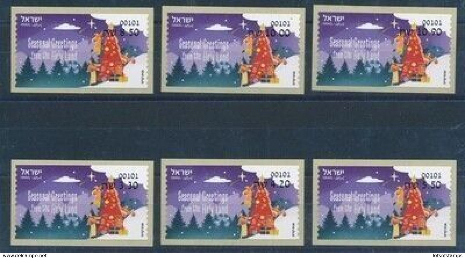 ISRAEL 2023 CHRISTMAS ATM SET MACHINE 101 JERUSALEM MNH - Ungebraucht