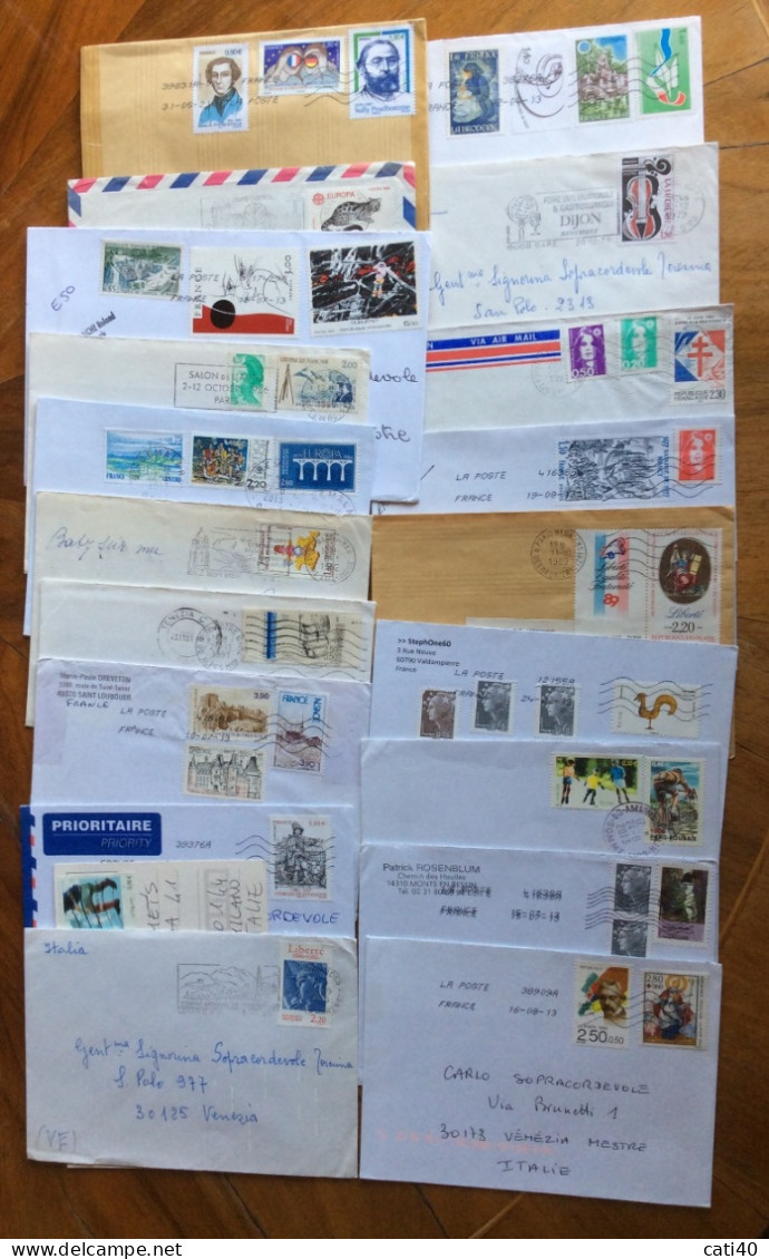 FRANCIA - INSIEME DI 20 LETTERE DIVERSE DI NORMALE CORRISPONDENZA  - CON COMMEMORATIVI - Storia Postale