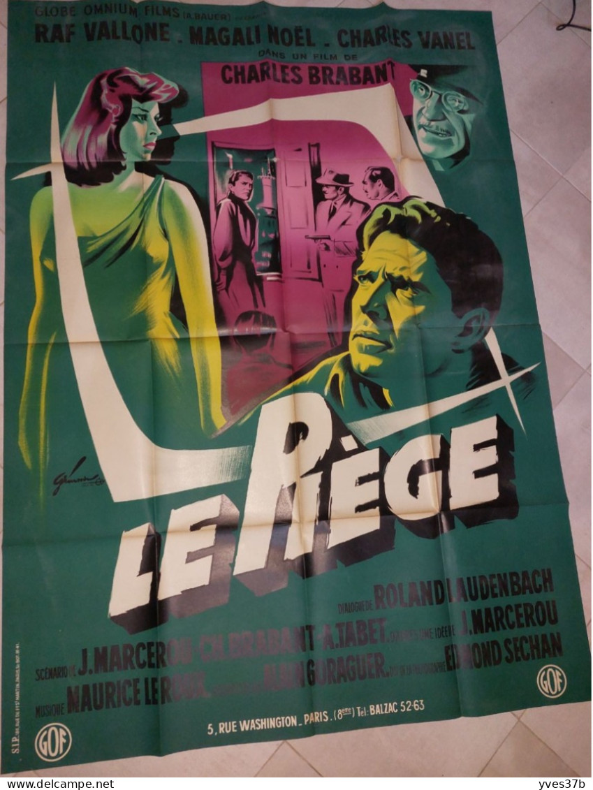 "Le Piège" R. Vallone, Magali Noël, Charles Vanel...1958 - Affiche120x160 - TTB - Posters