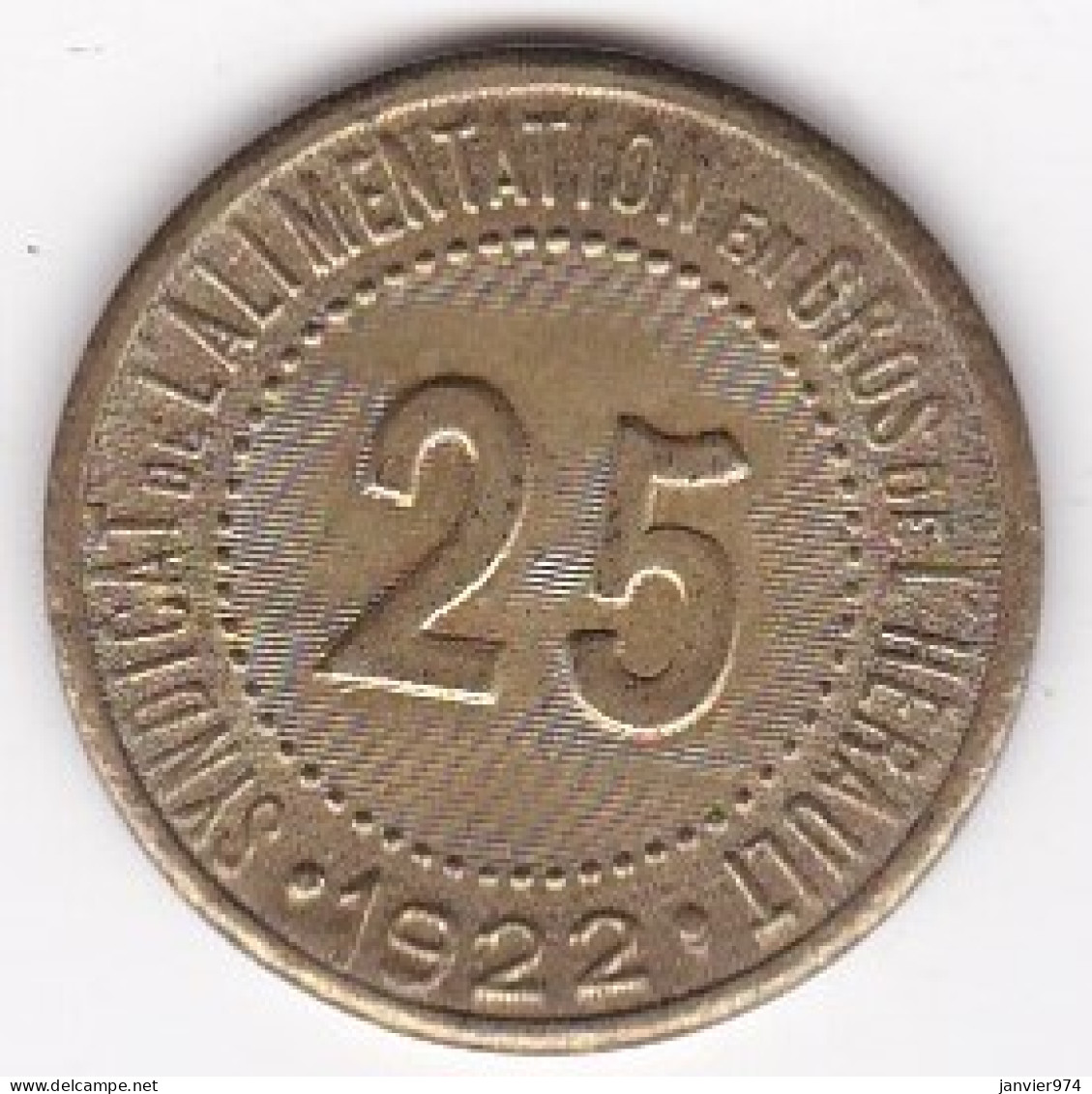 34 Hérault. Syndicat De L'Alimentation En Gros De L’Hérault 25 Centimes 1922, En Laiton - Monetary / Of Necessity