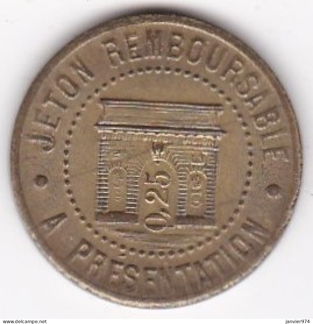 34 Hérault. Syndicat De L'Alimentation En Gros De L’Hérault 25 Centimes 1922, En Laiton - Monedas / De Necesidad