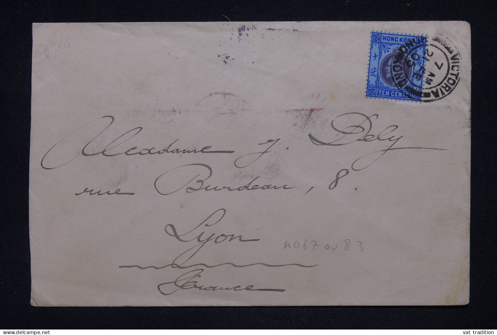 HONG KONG - Enveloppe Commerciale De Canton Au Départ De Hong Kong Pour La France En 1905 - L 148831 - Lettres & Documents