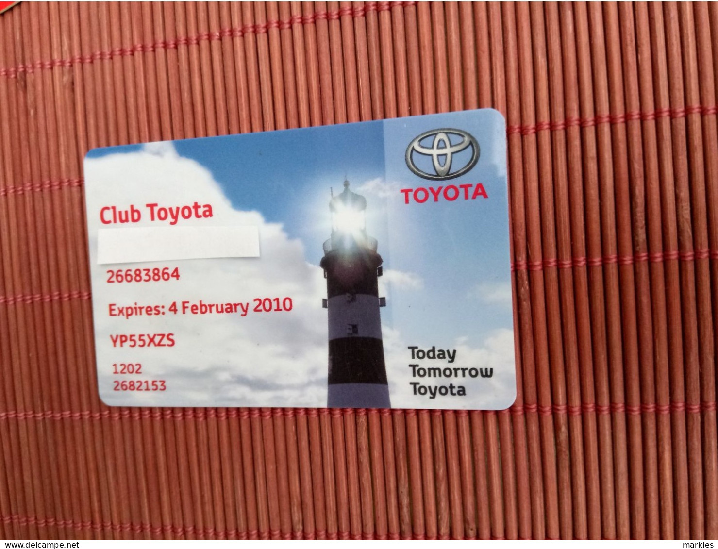 Toyota On Name Membership Card 2 Photos Used - Unknown Origin