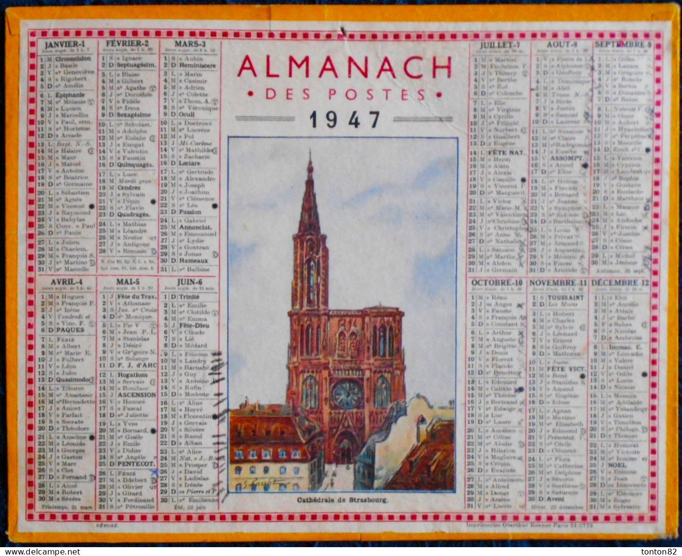 ALMANACH DES P.T.T. - 1947. - Big : 1941-60