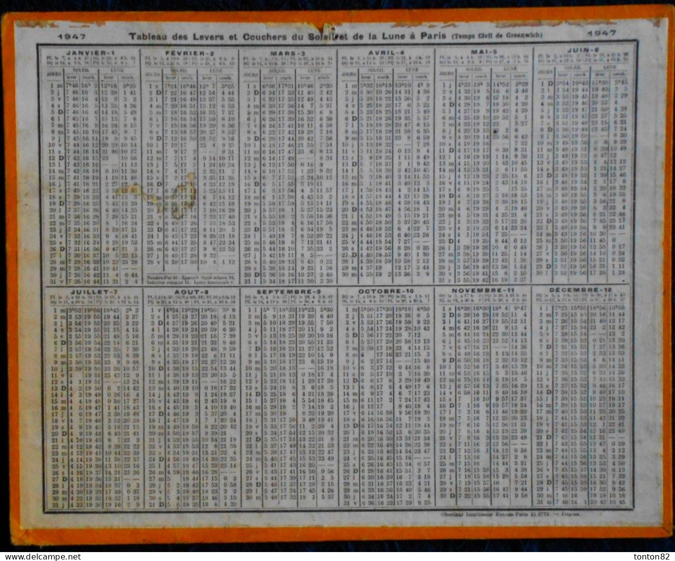 ALMANACH DES P.T.T. - 1947. - Grand Format : 1941-60