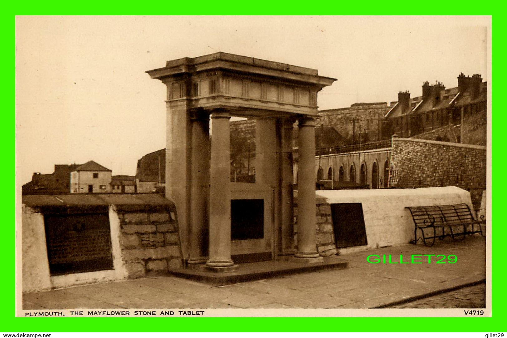 PLYMOUTH, DEVON, UK - THE MAYFLOWER STONE AND TABLET - PHOTOCHROM CO LTD - - Plymouth