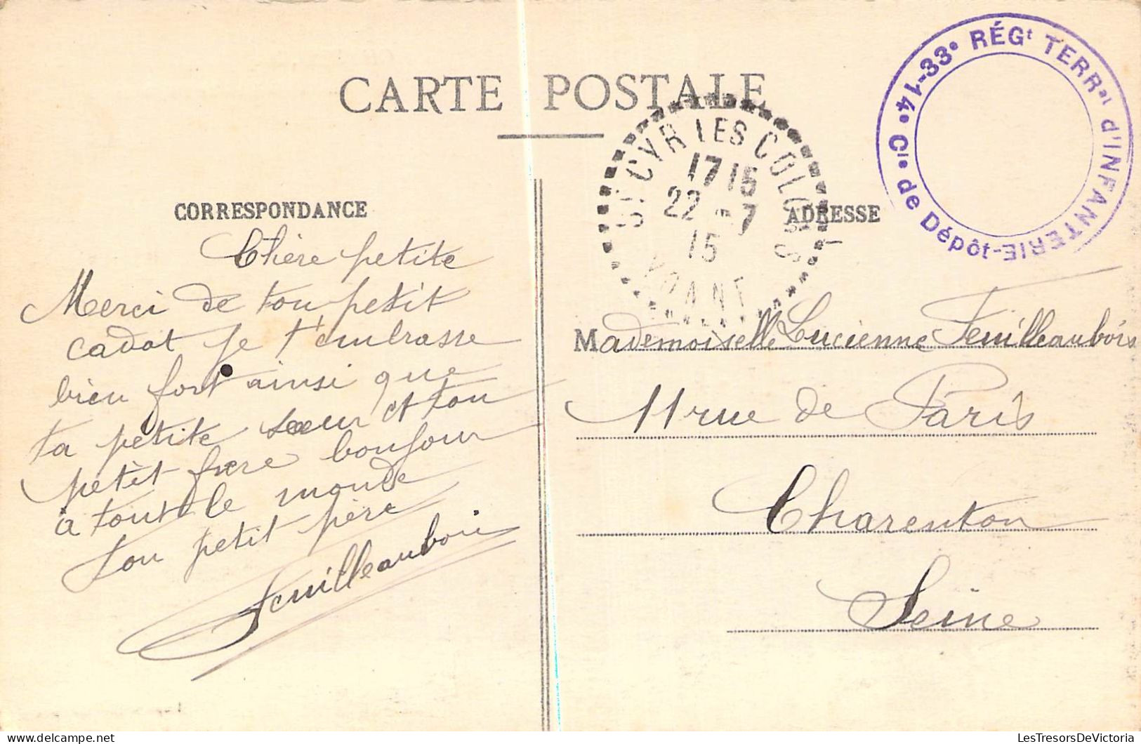 France - Chablis - En Vendage Le Déjeuner - Animé - Charette  - Cachet Rgmt Terr. D'infanterie-  Carte Postale Ancienne - Chablis