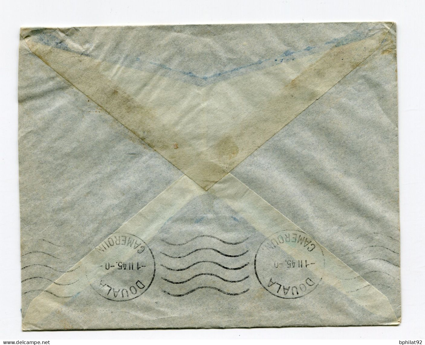 !!! CAMEROUN, LETTRE PAR AVION DE M'BANGA DE 1945 POUR GRENOBLE - Covers & Documents