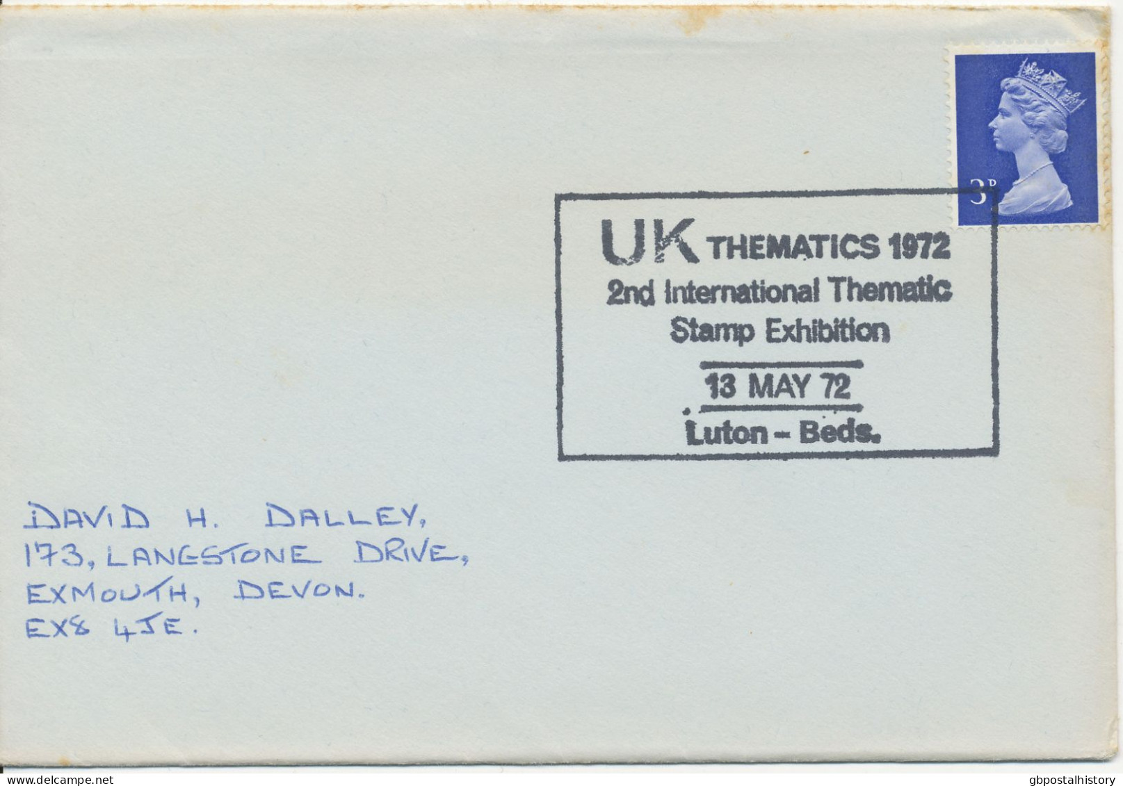 GB SPECIAL EVENT POSTMARKS 1972 UK THEMATICS 1972 2ND INTERNATIONAL THEMATIC STAMPS EXHIBITION LUTON - BEDS. (some Foxin - Brieven En Documenten