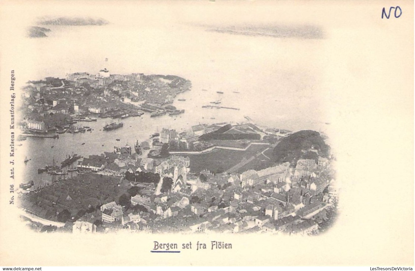 Norvège - Bergen Set Fra Floïen - Panorama - Mer -  Carte Postale Ancienne - Norvège