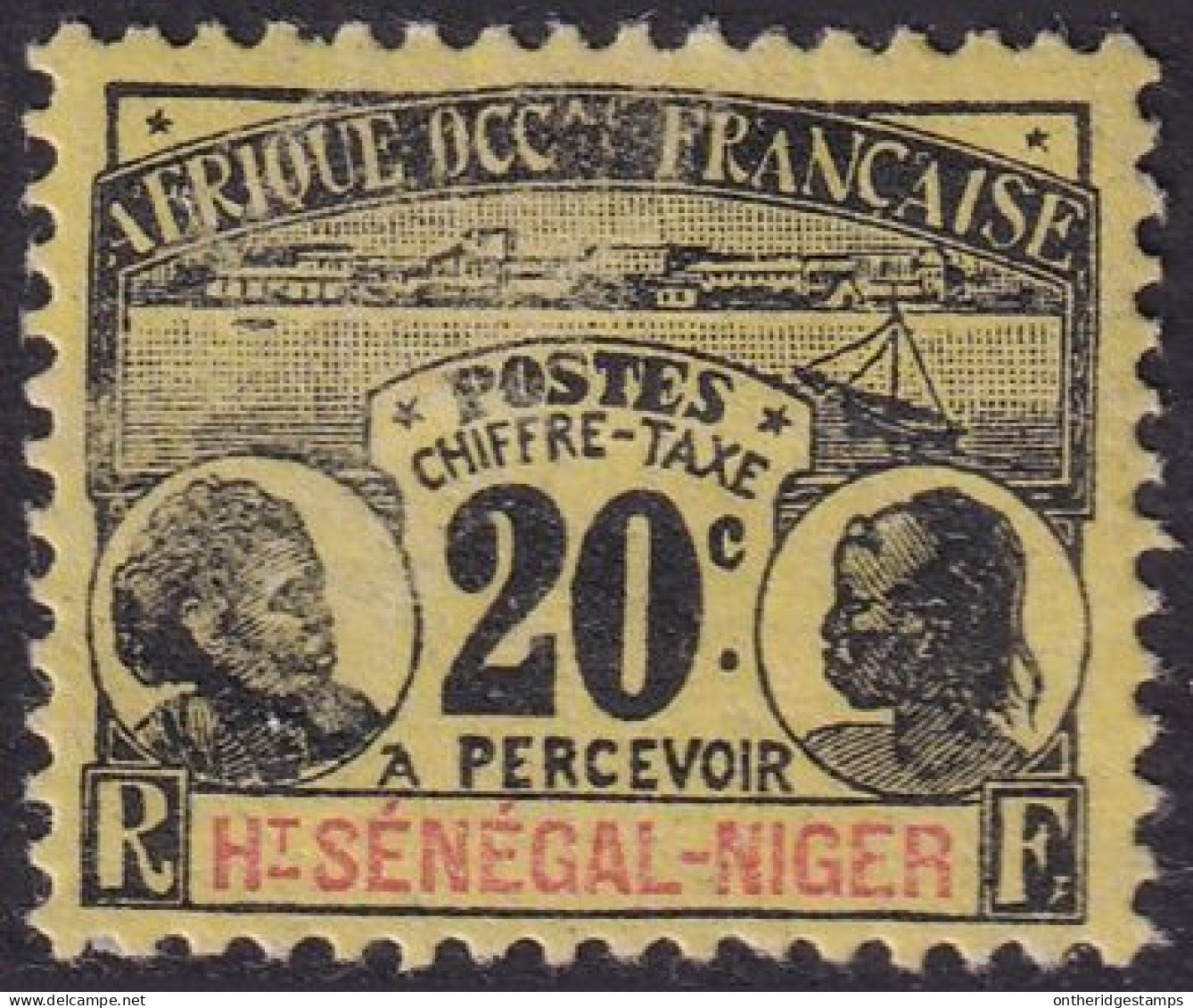 Upper Senegal & Niger 1906 Sc J4 Haut-Sénégal Yt Taxe 4 Postage Due MH* Major Disturbed Gum - Ungebraucht