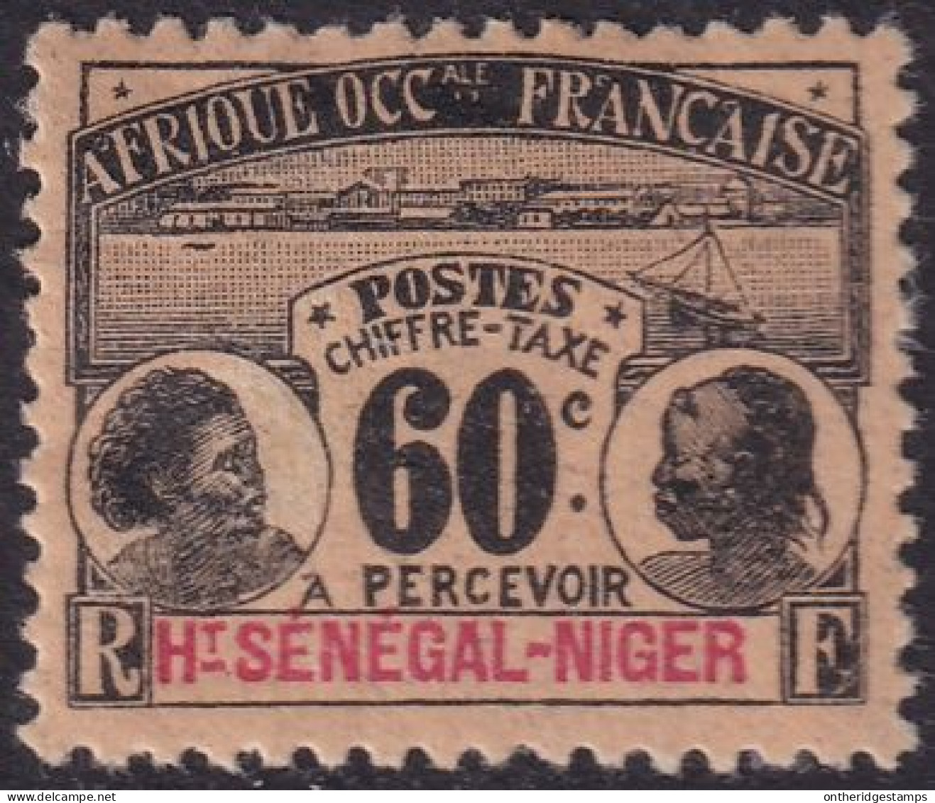 Upper Senegal & Niger 1906 Sc J6 Haut-Sénégal Yt Taxe 6 Postage Due MH* Disturbed Gum - Nuovi