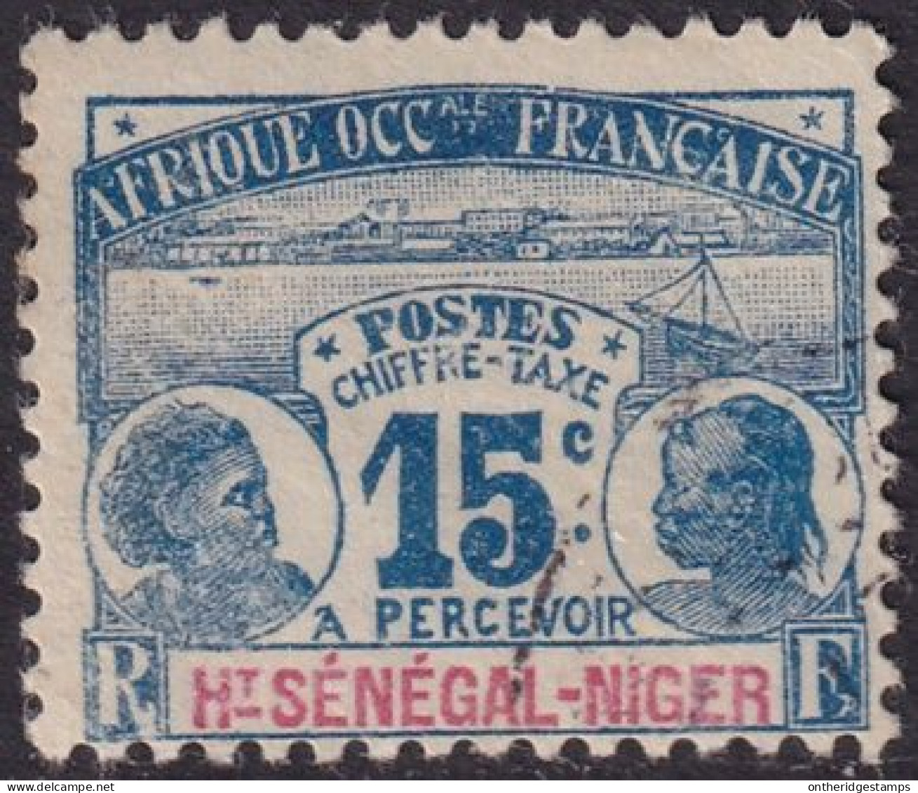 Upper Senegal & Niger 1906 Sc J3 Haut-Sénégal Yt Taxe 3 Postage Due Used Light Cancel - Gebruikt