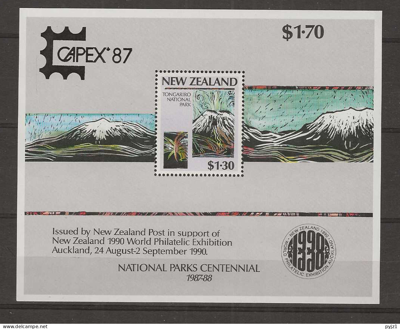 1987 MNH New Zealand Block 13-I Postfris** - Blokken & Velletjes