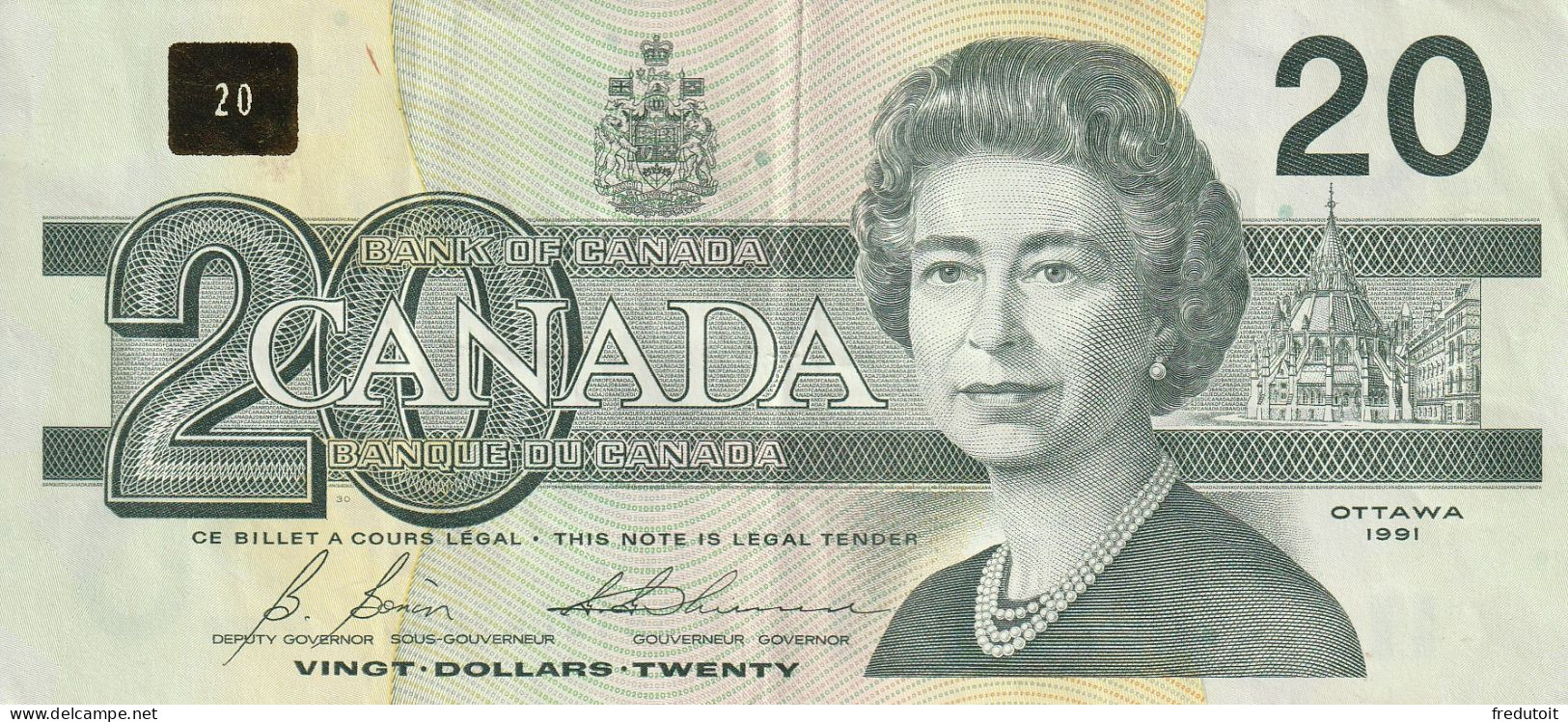 CANADA - Billet De 20 Dollars (1991) Elizabeth II : Le Huart à Collier. - Kanada