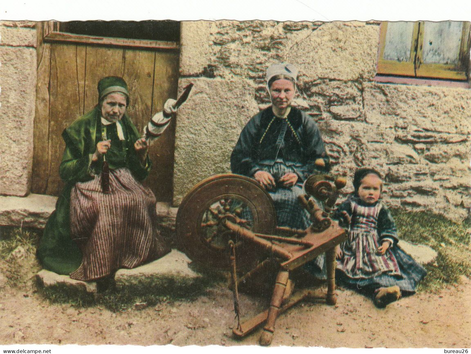 LE FAOUET Fileuses Rouet Scènes Et Types Bretons - Faouët