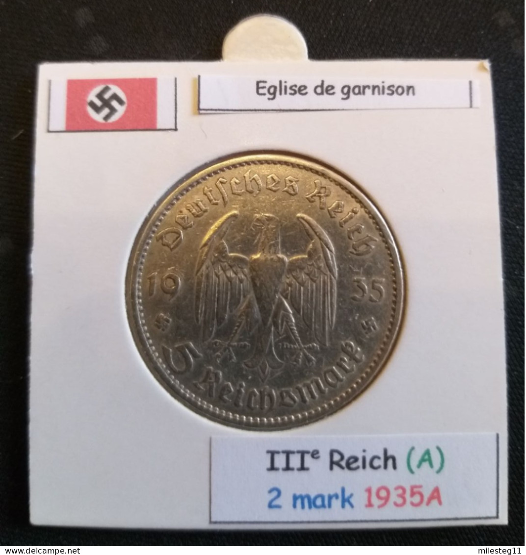 Pièce De 5 Reichsmark De 1935A (Berlin) Eglise De Garnison (position A) - 5 Reichsmark