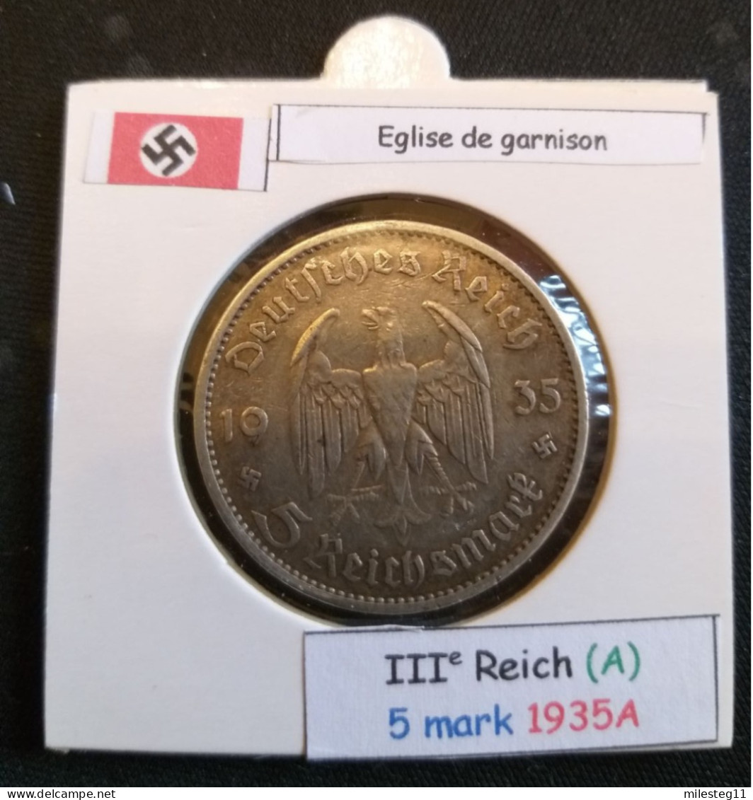 Pièce De 5 Reichsmark De 1935A (Berlin) Eglise De Garnison (position A) - 5 Reichsmark