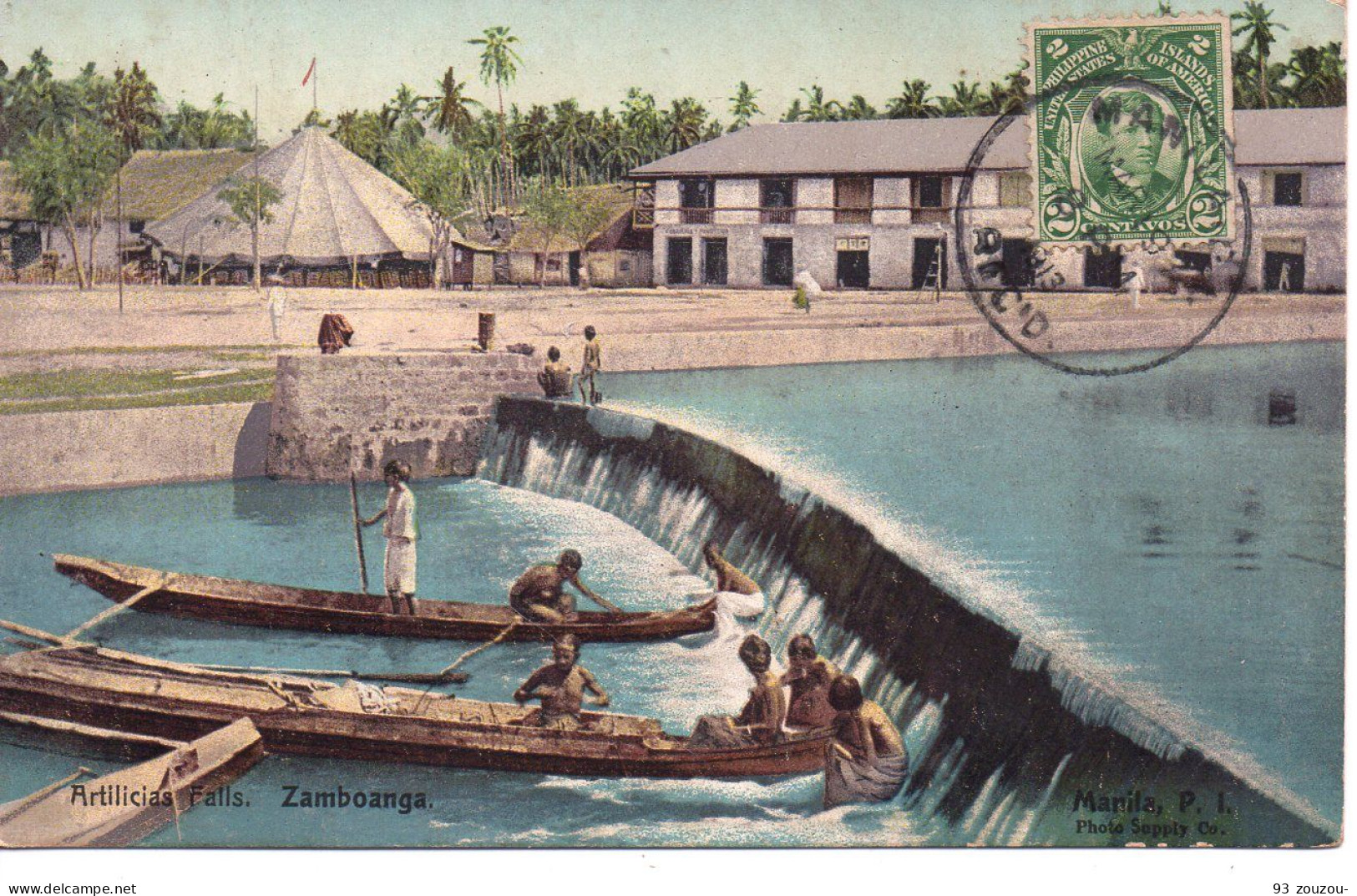 ASIE PHILIPPINES .Artilicias Falls - Zamboanga . 1913. Carte Rare Oblitérée Mais Vierge. Impeccable. - Philippines