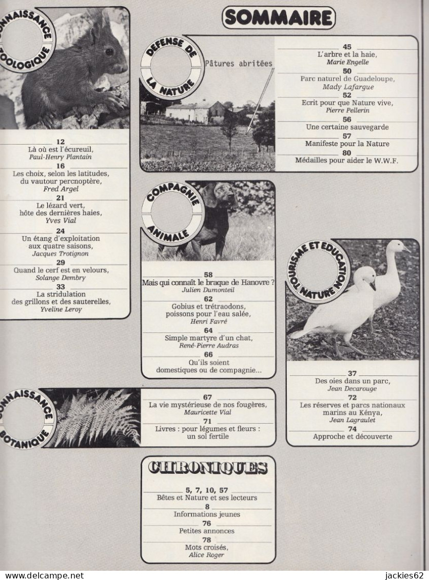 110/ LA VIE DES BETES / BETES ET NATURE N° 110 Du 6/1973, Poster Inclu, Voir Sommaire - Animaux