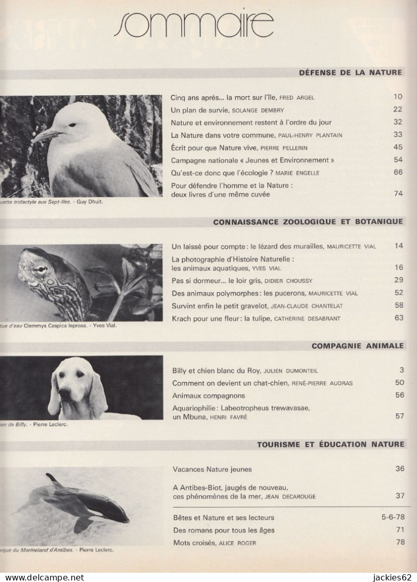 098/ LA VIE DES BETES / BETES ET NATURE N° 98 Du 6/1972, Poster Inclu, Voir Sommaire - Animaux