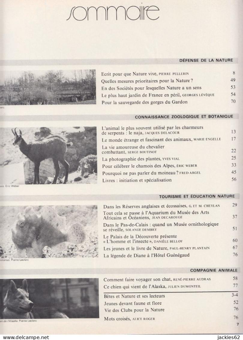097/ LA VIE DES BETES / BETES ET NATURE N° 97 Du 5/1972, Poster Inclu, Voir Sommaire - Animals